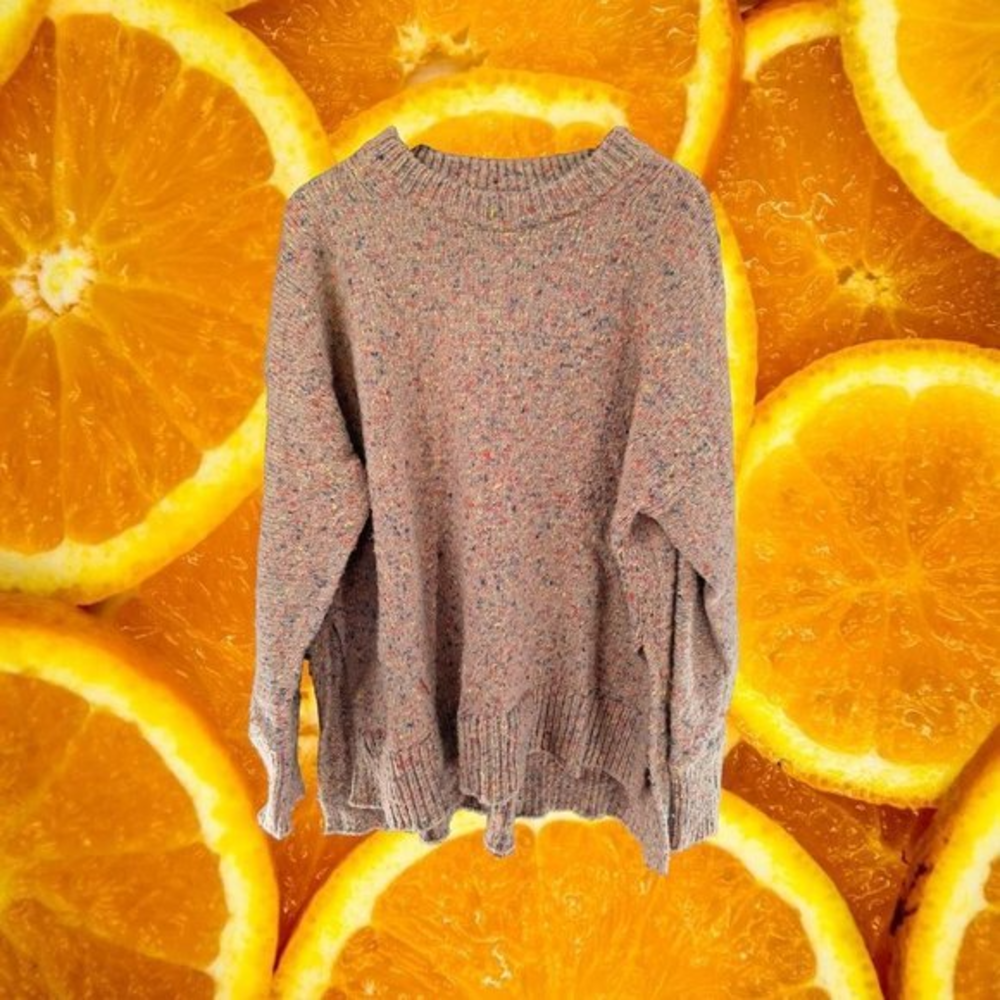 Lou & Grey Very Heavy Pink with Colorful Dot Sweater‎ Size L